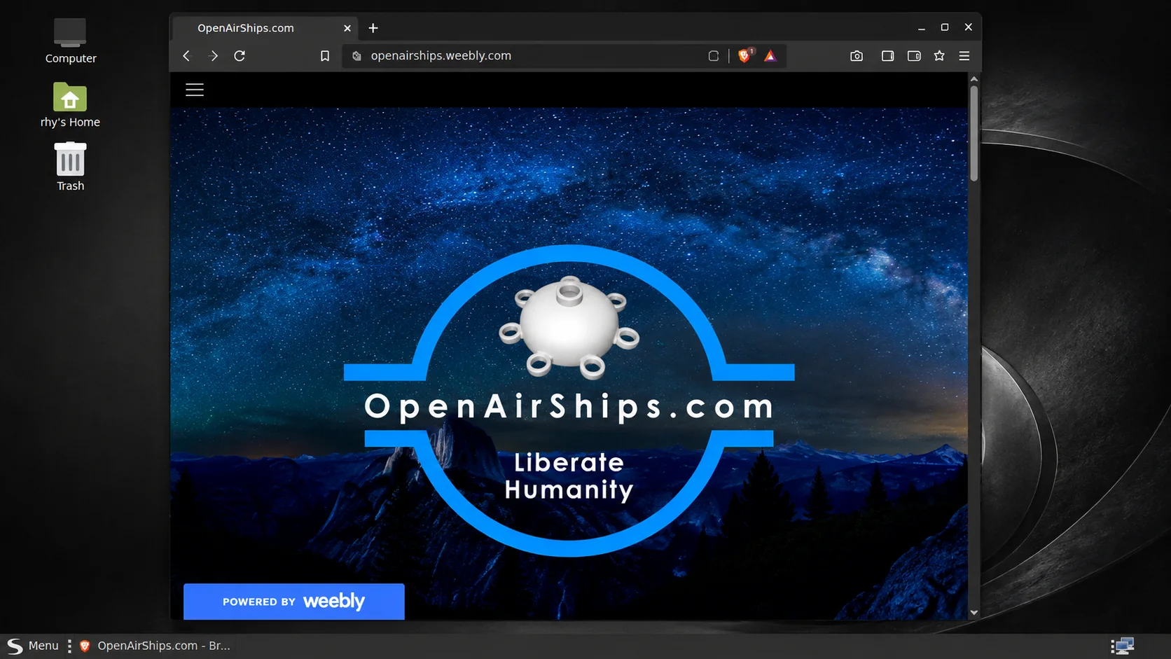 Modern web browser running on Spaced Linux